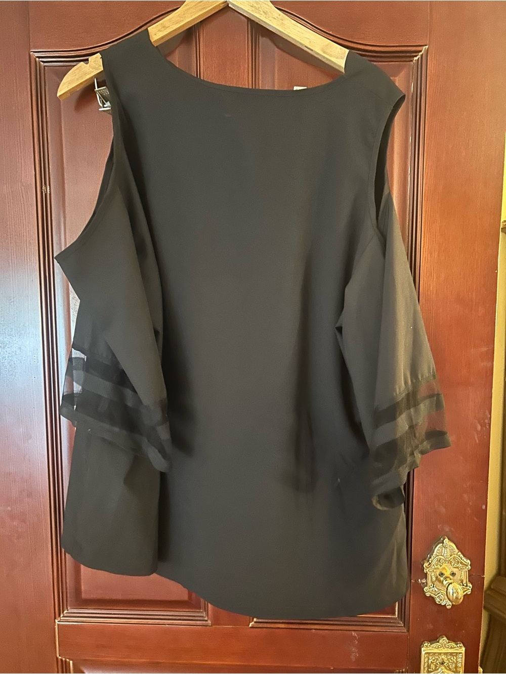 Black Cold-Shoulder Evening top